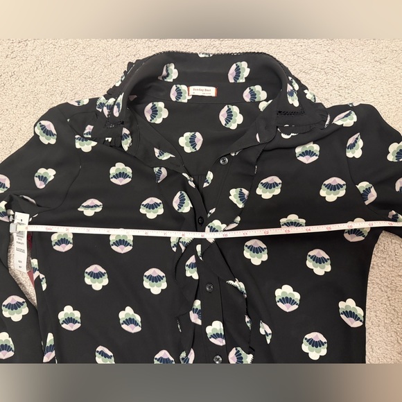 Rebecca Taylor Black Floral Blouse - Picture 9 of 9